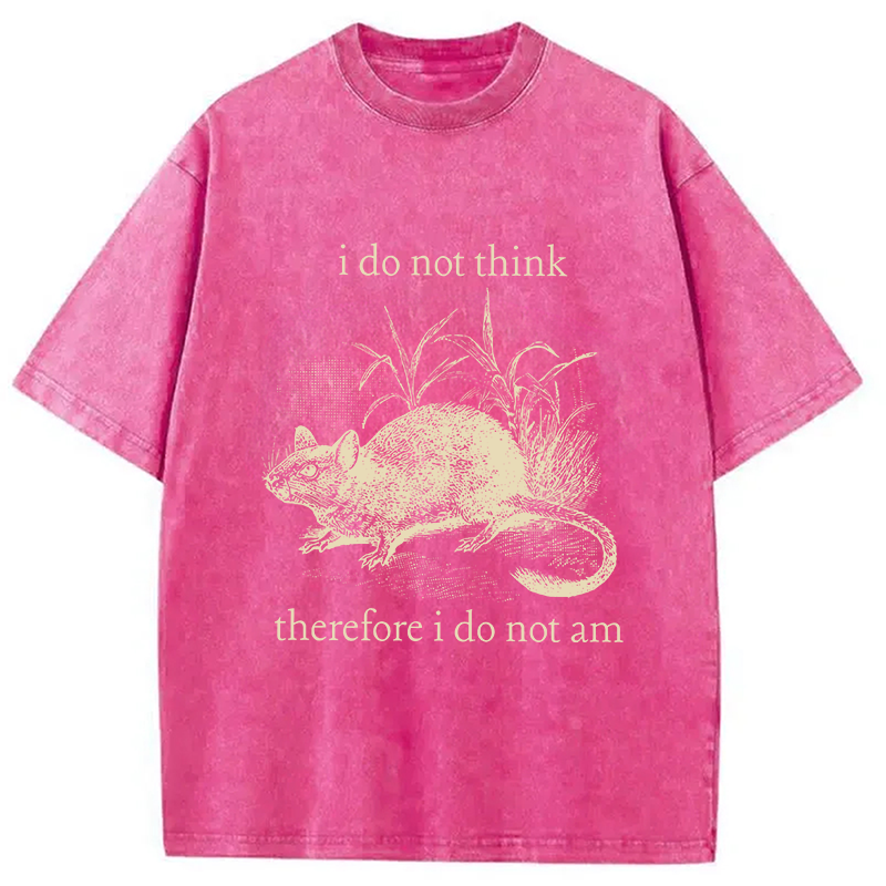 Modecanvas Funny Rat Meme DTG Printing Washed T-Shirt
