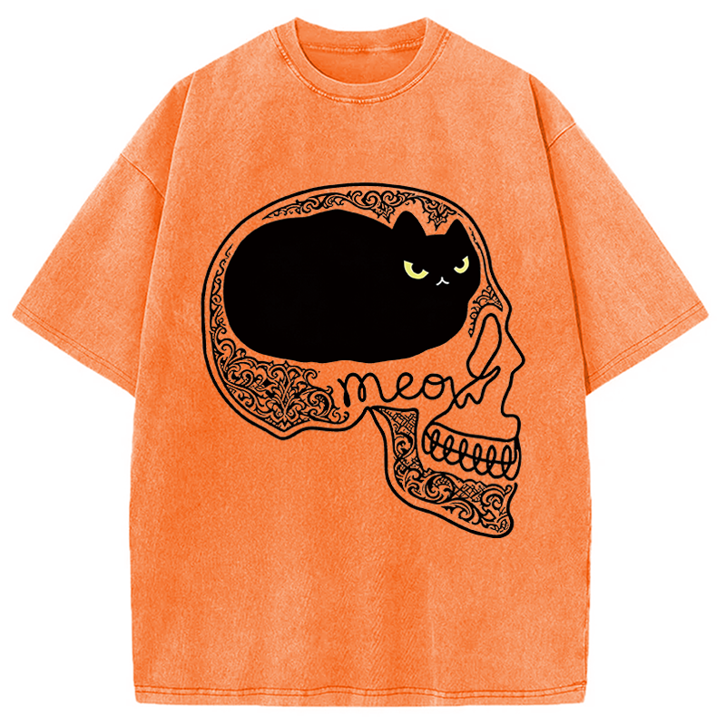 Modecanvas All I Can Think About Is Cat DTG Printing Washed T-Shirt