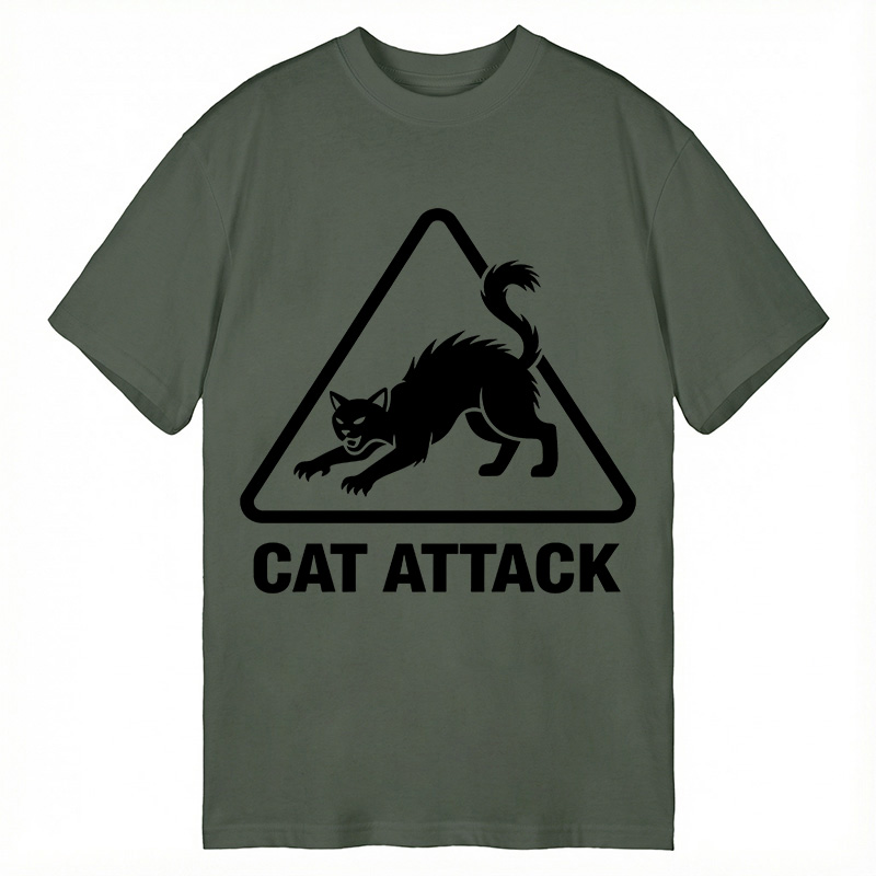 Modecanvas Cat Attack DTG Printing Classic T-Shirt-modecanvas