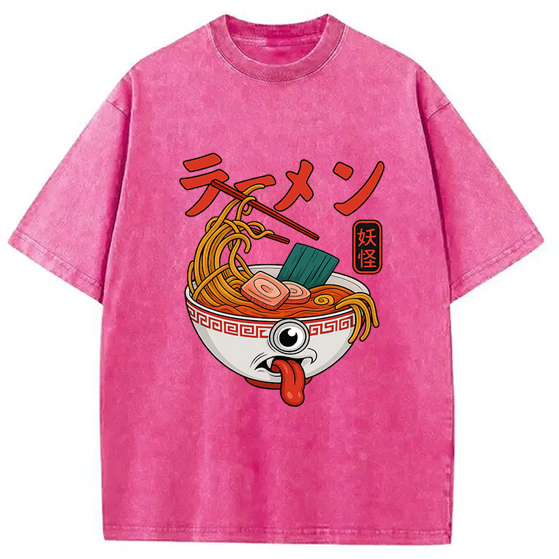 Modecanvas Yokai Ramen Japanese Washed T-Shirt