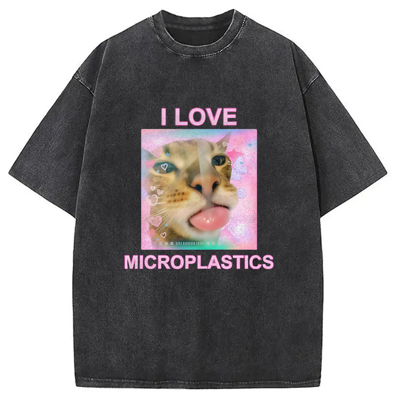 Modecanvas I Love Microplastics Washed T-Shirt