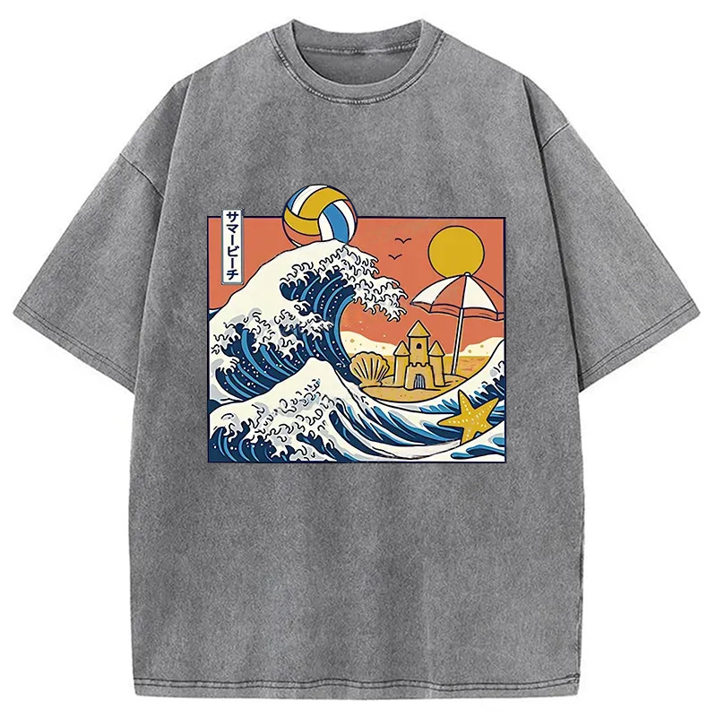 Modecanvas Summer Beach Washed T-Shirt