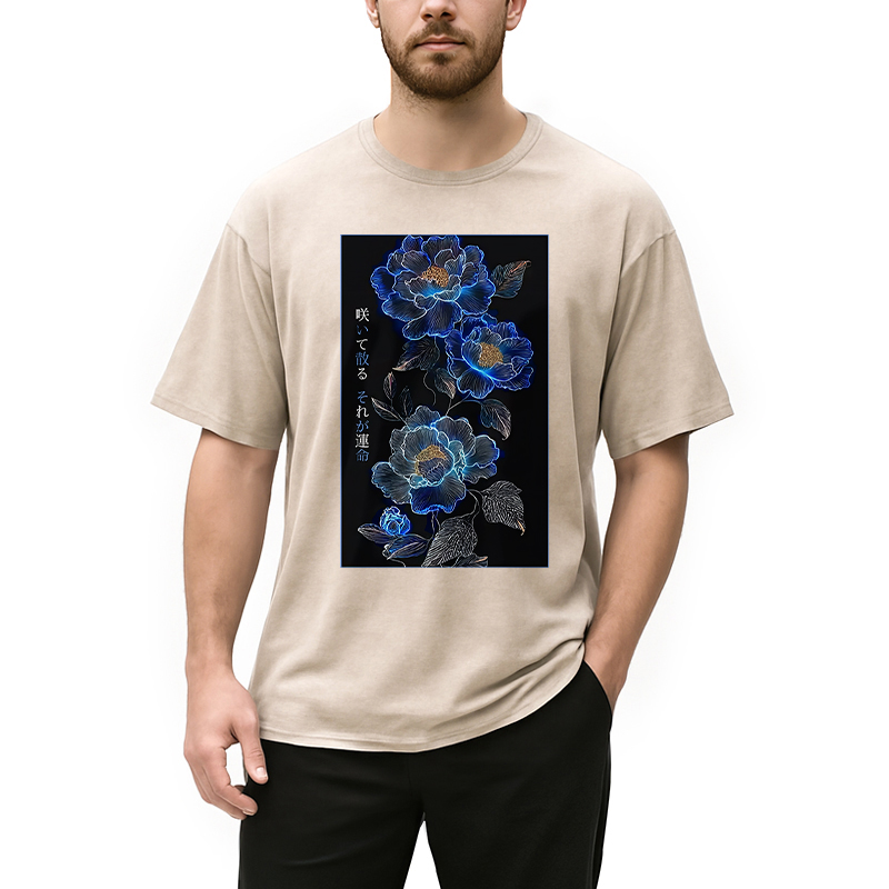 Modecanvas The Sea Of Flowers In The Darkness Washed T-Shirt