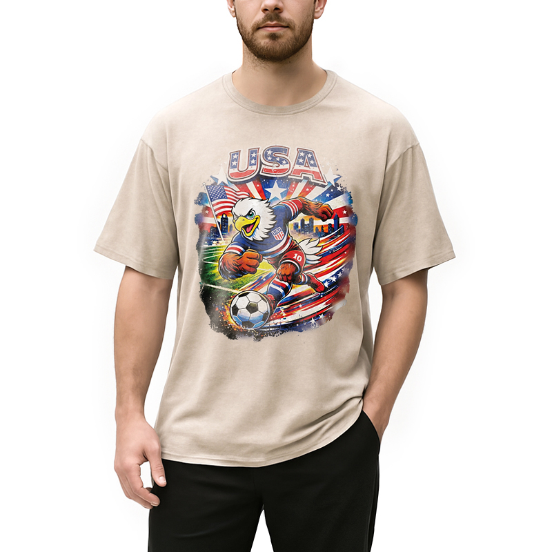 Modecanvas American Eagle Soccer DTG Printing Washed T-Shirt