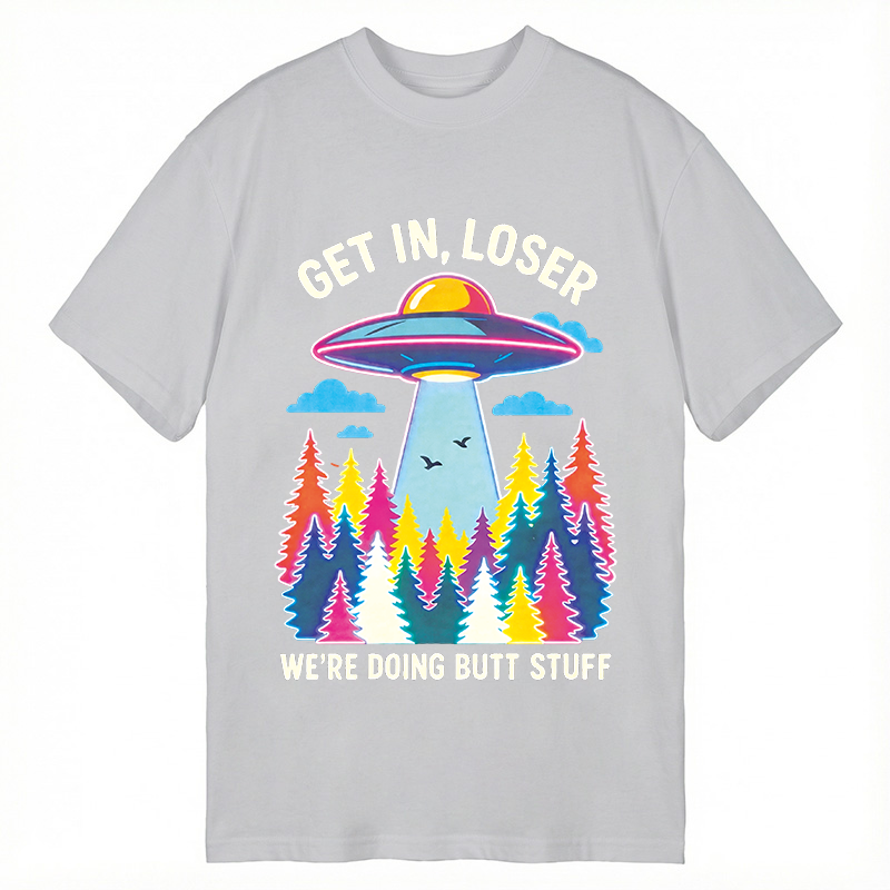 Modecanvas UFO Get In Loser Butt Stuff Forest DTG Printing Classic T-Shirt-modecanvas