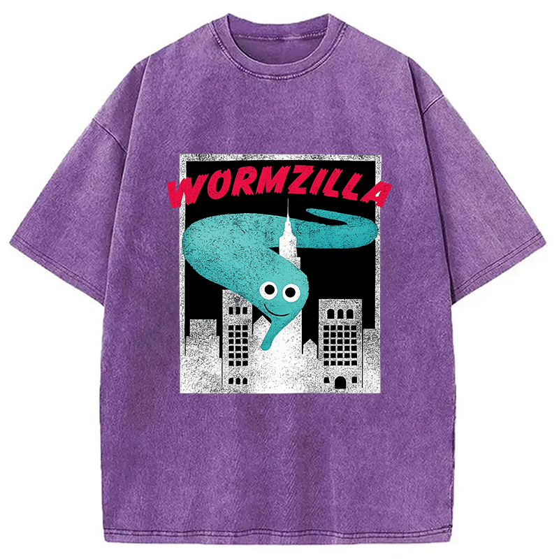 Modecanvas Worm On A String Meme Washed T-Shirt