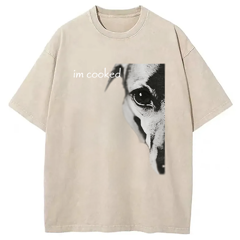 Modecanvas I'm Cooked DTG Printing Washed T-Shirt-modecanvas