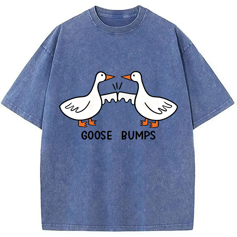 Modecanvas Goose Bumps DTG Printing Washed T-Shirt-modecanvas