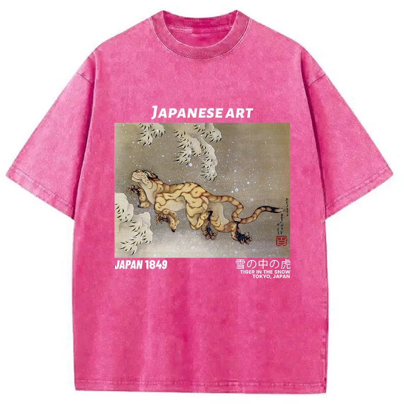Modecanvas Tiger in the Snow Washed T-Shirt