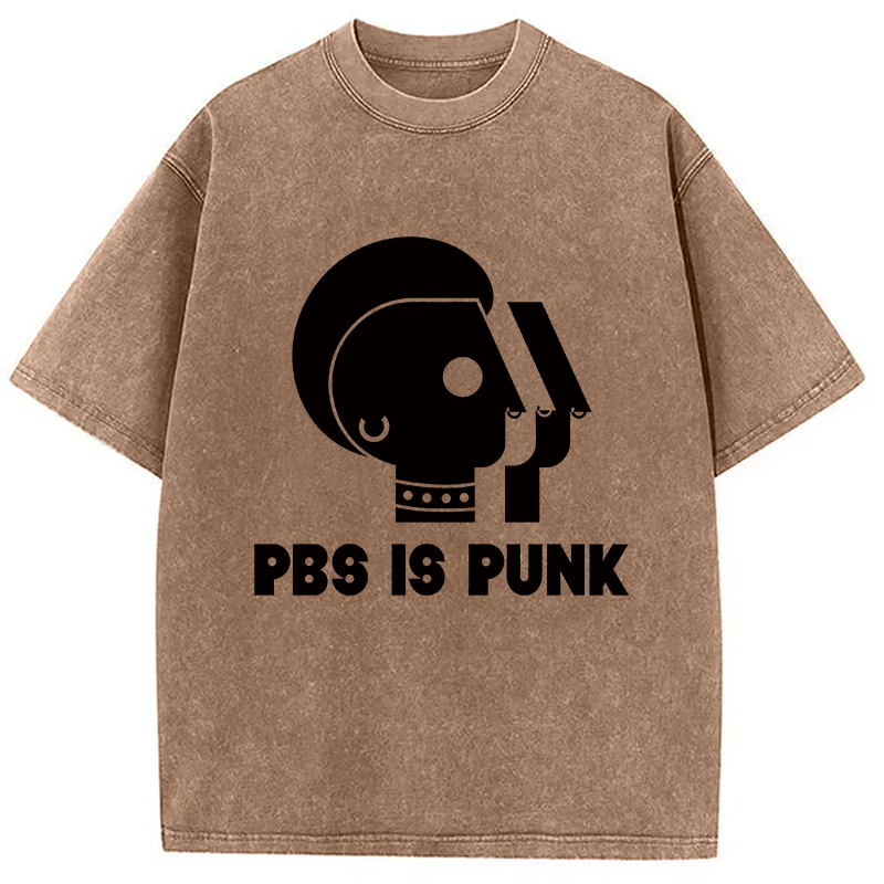 Modecanvas PBS Is Punk DTG Printing Washed T-Shirt
