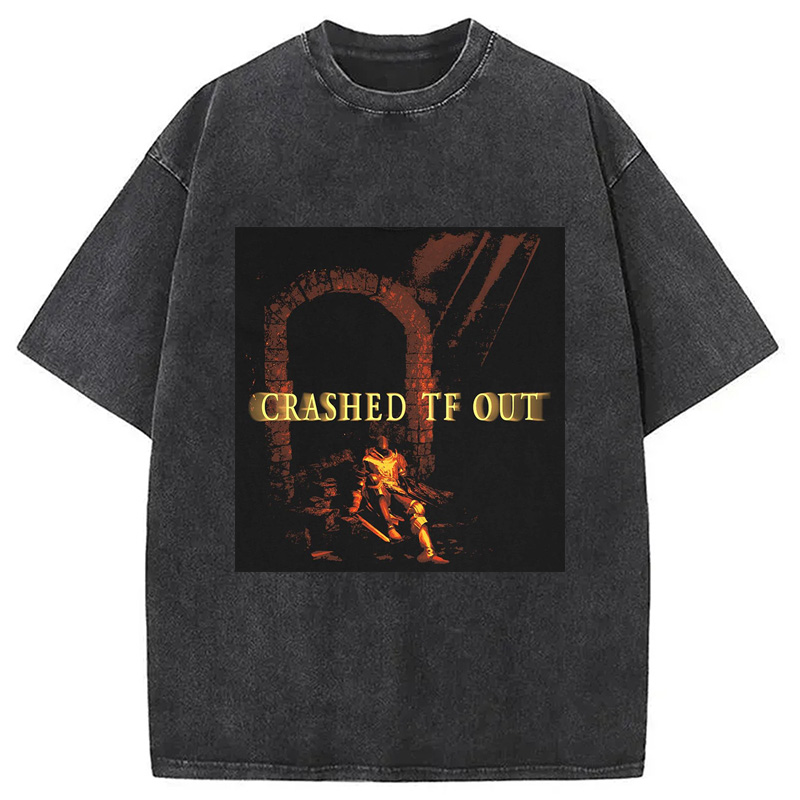 Modecanvas CRASHED TF OUT DTG Printing Washed T-Shirt-modecanvas