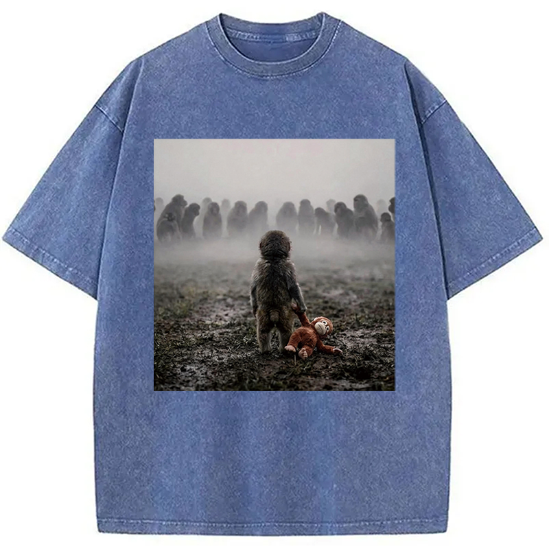 Modecanvas Punch Monkey DTG Printing Washed T-Shirt