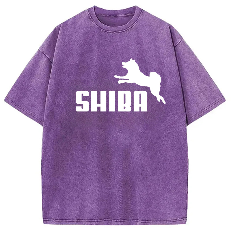 Modecanvas Shiba Dog Japanese Parody Washed T-Shirt