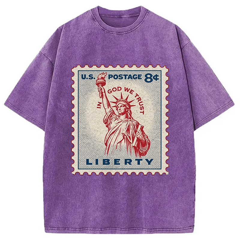 Modecanvas In God We Trust DTG Printing Washed T-Shirt