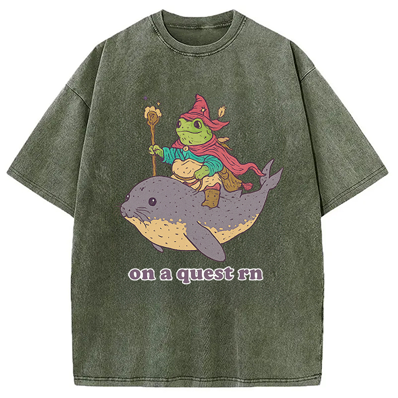 Modecanvas On a Quest Right Now Washed T-Shirt