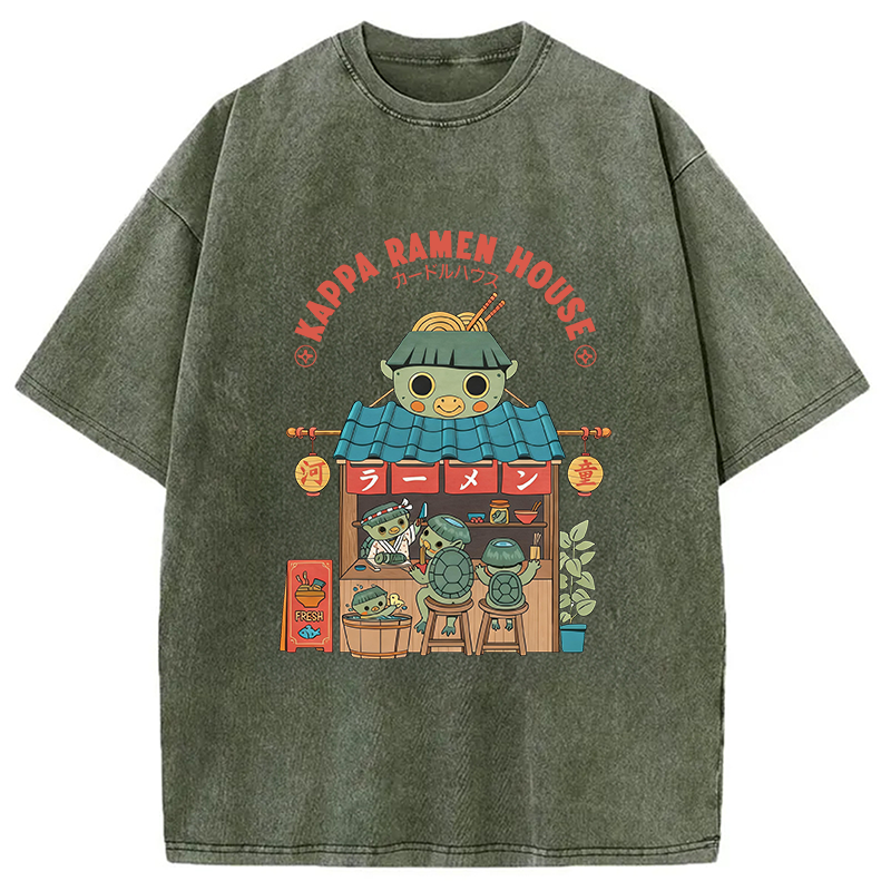 Modecanvas Kappa Ramen House DTG Printing Washed T-Shirt