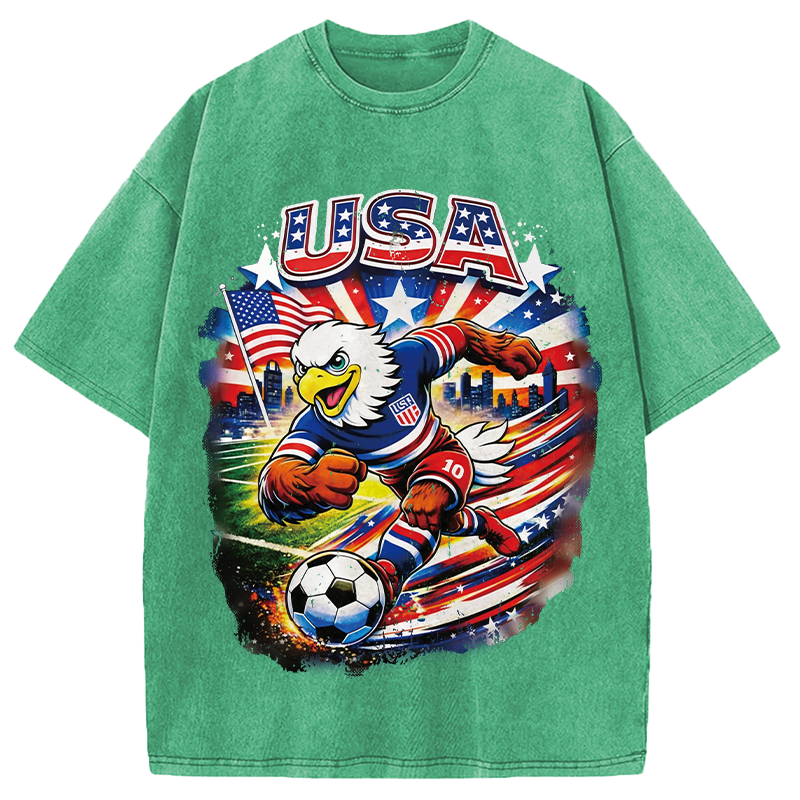 Modecanvas American Eagle Soccer DTG Printing Washed T-Shirt