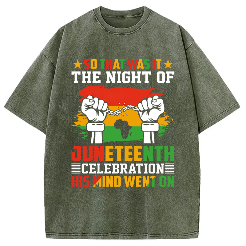 Modecanvas Juneteenth Funny Quote Retro DTG Printing Washed T-Shirt