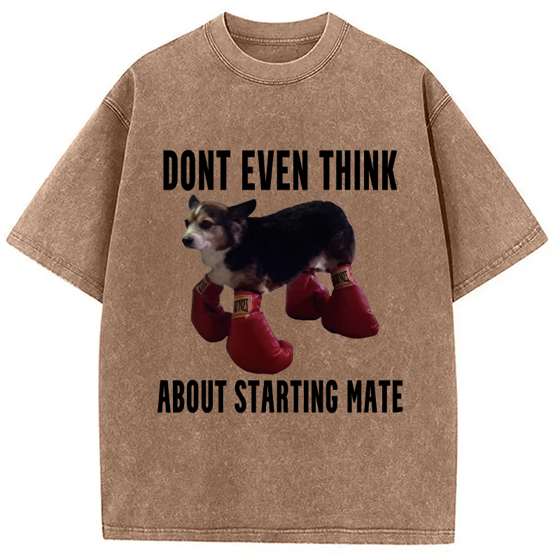 Modecanvas Dont Even Think About Starting Mate DTG Printing Washed T-Shirt