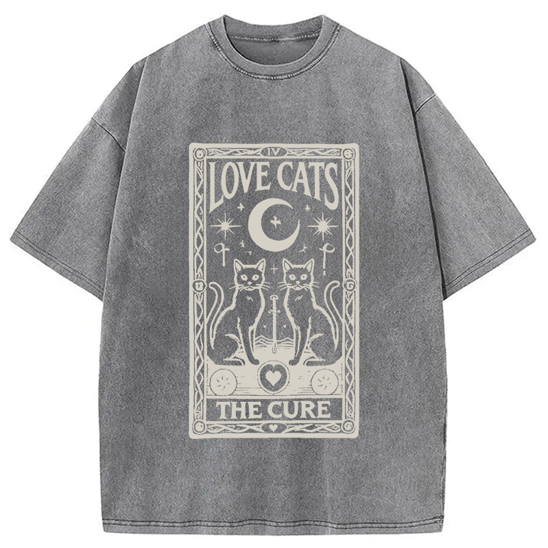 Modecanvas The Cure - Love Cats Washed T-Shirt