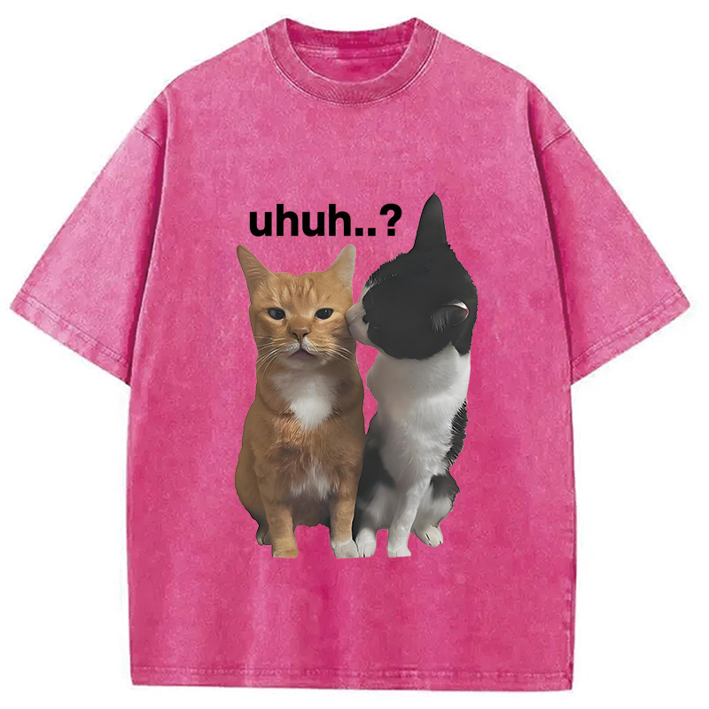 Modecanvas Uhuh..? Cats Washed T-Shirt