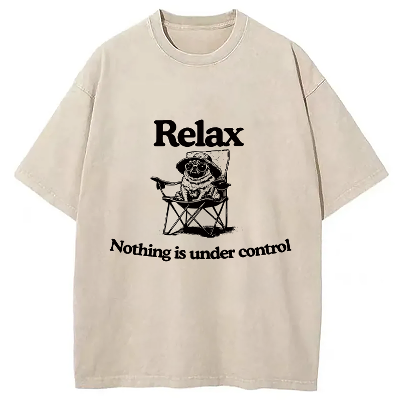 Modecanvas Chill Pug Vintage Washed T-Shirt