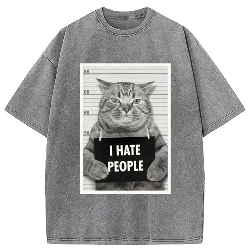 Modecanvas I Hate People Washed T-Shirt