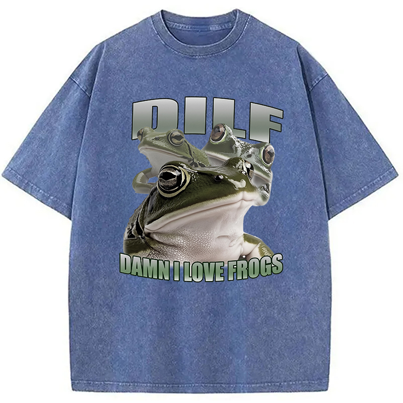 Modecanvas Damn I Love Frogs Washed T-Shirt