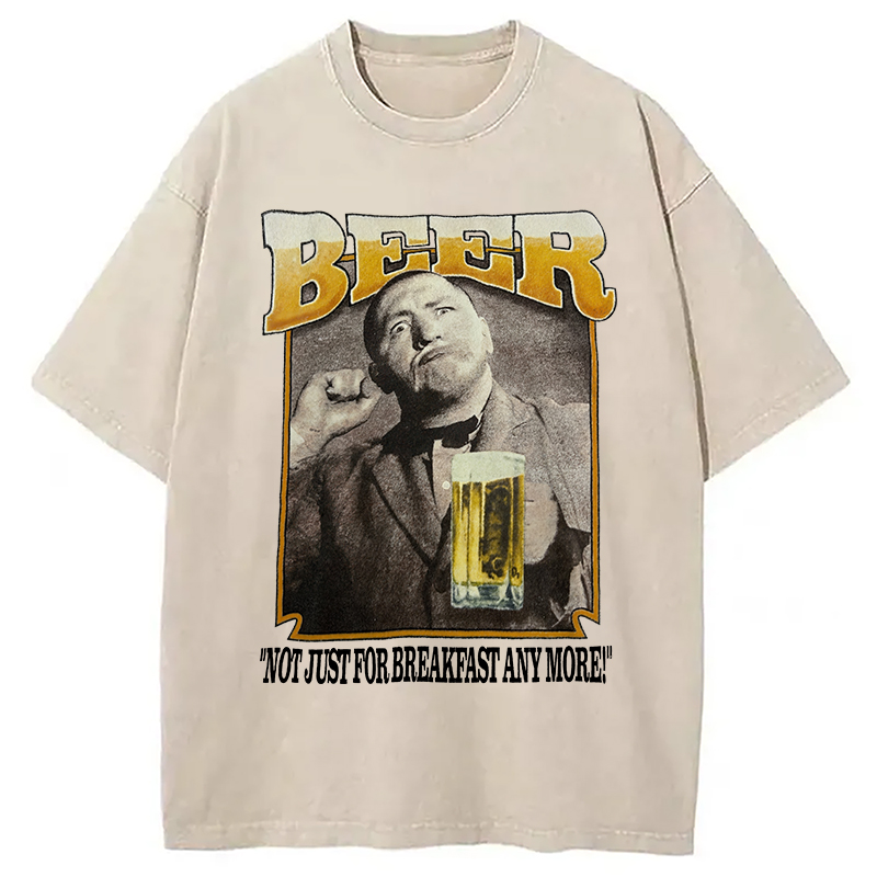 Modecanvas The Three Stooges BEER Breakfast Washed T-Shirt