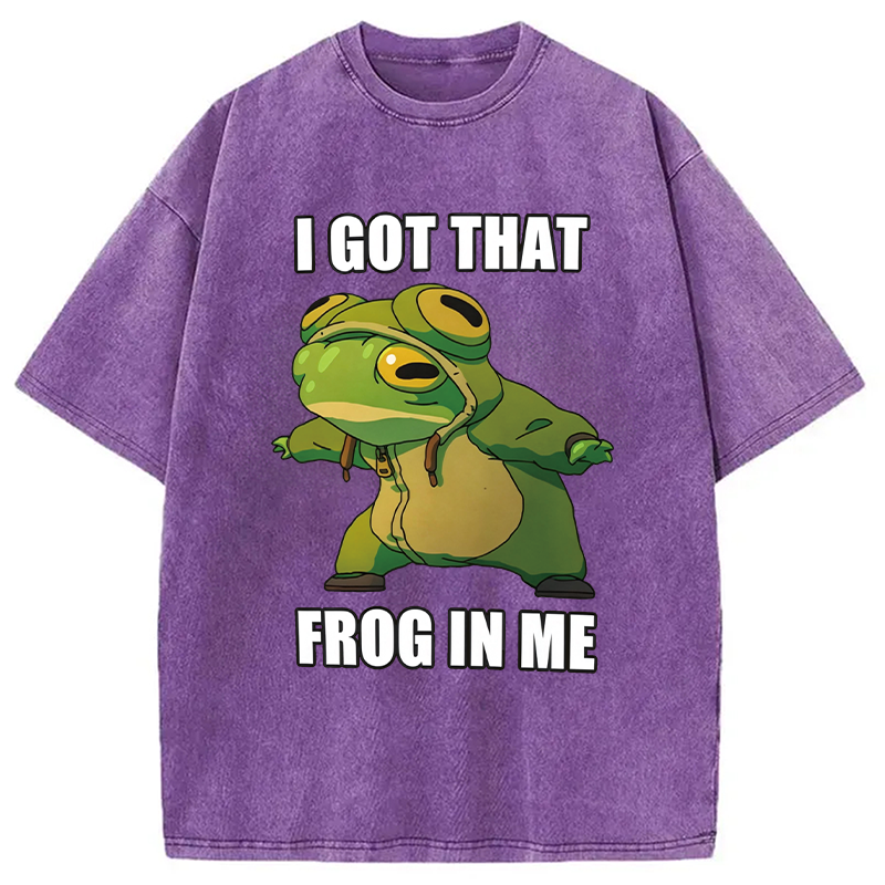 Modecanvas I Got That Frog In Me Funny DTG Printing Washed T-Shirt
