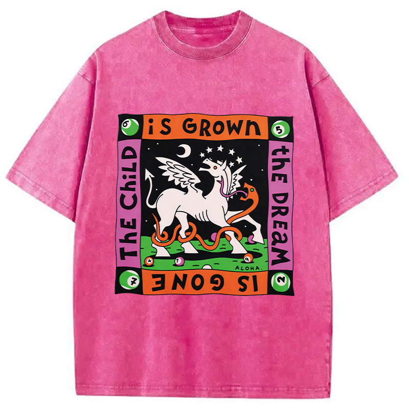 Modecanvas The Dream Is Gone The Child Is Grown DTG Printing Washed T-Shirt