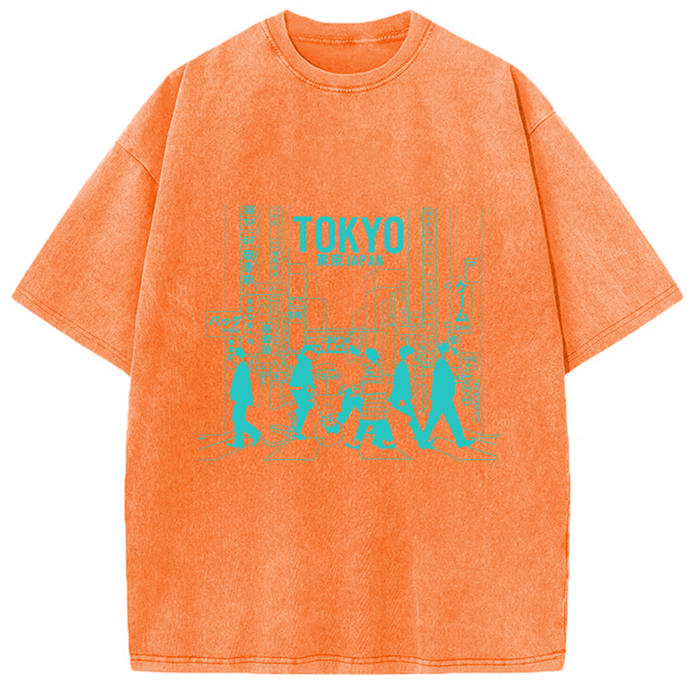 Modecanvas Tokyo Japan Street Vintage Washed T-Shirt