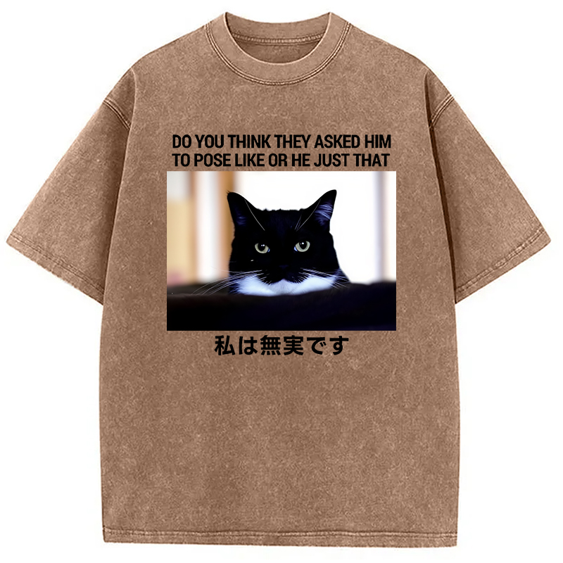 Modecanvas Do You Think Washed T-Shirt