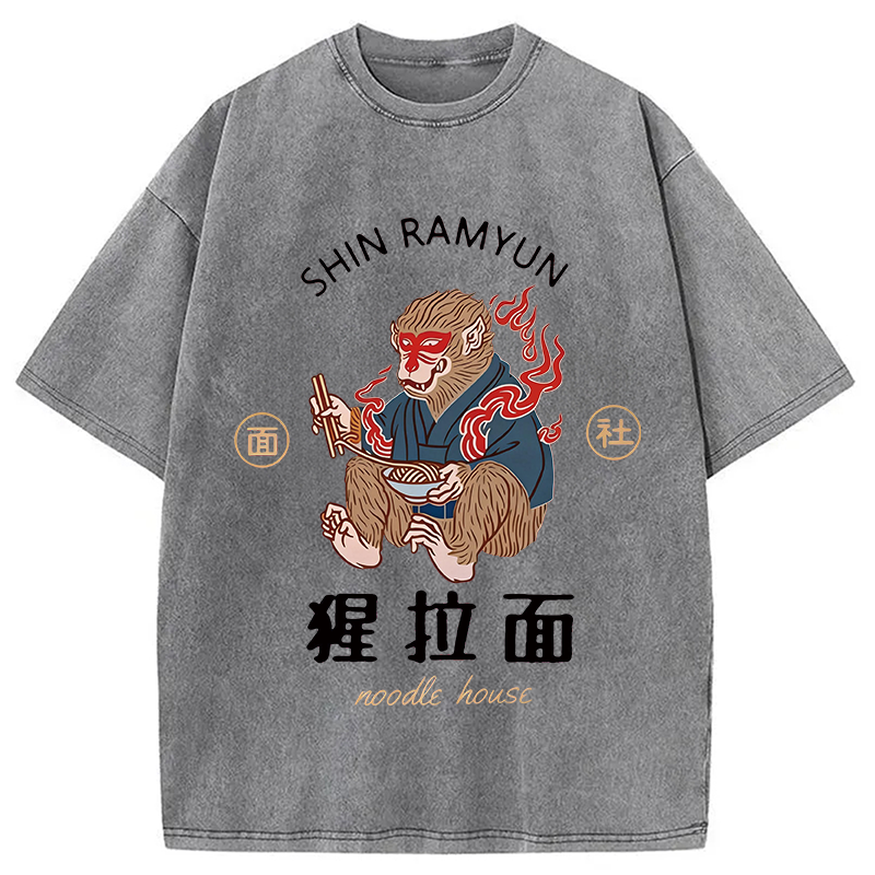 Modecanvas Shin Ramyun DTG Printing Washed T-Shirt