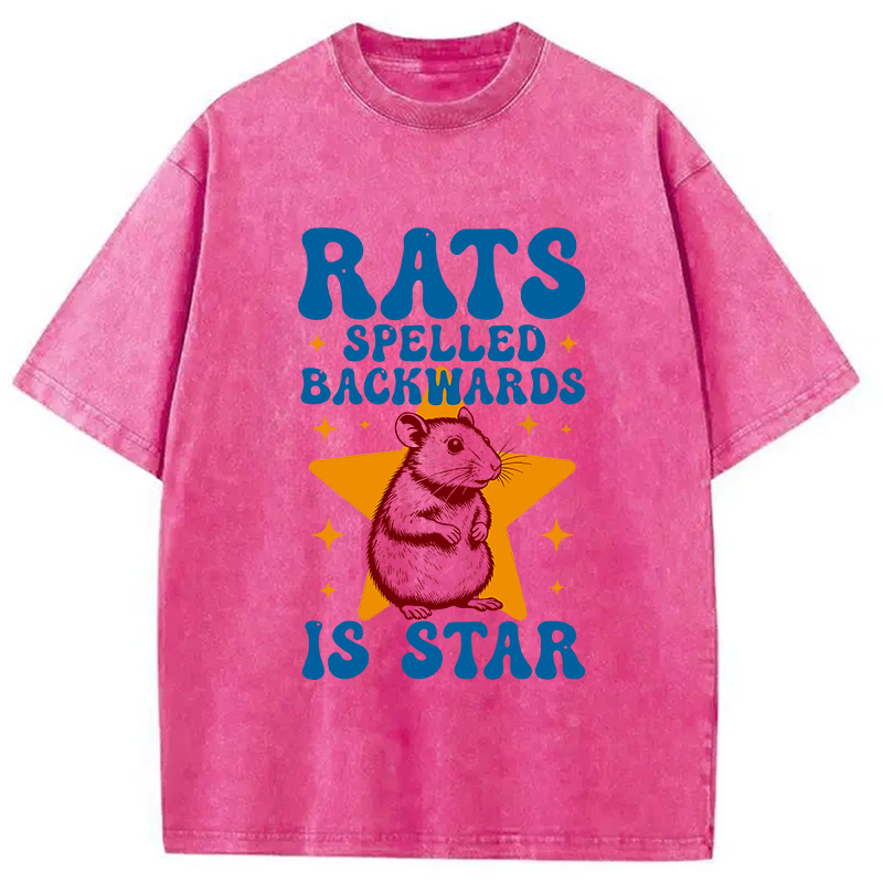 Modecanvas Rats Rodent Meme DTG Printing Washed T-Shirt