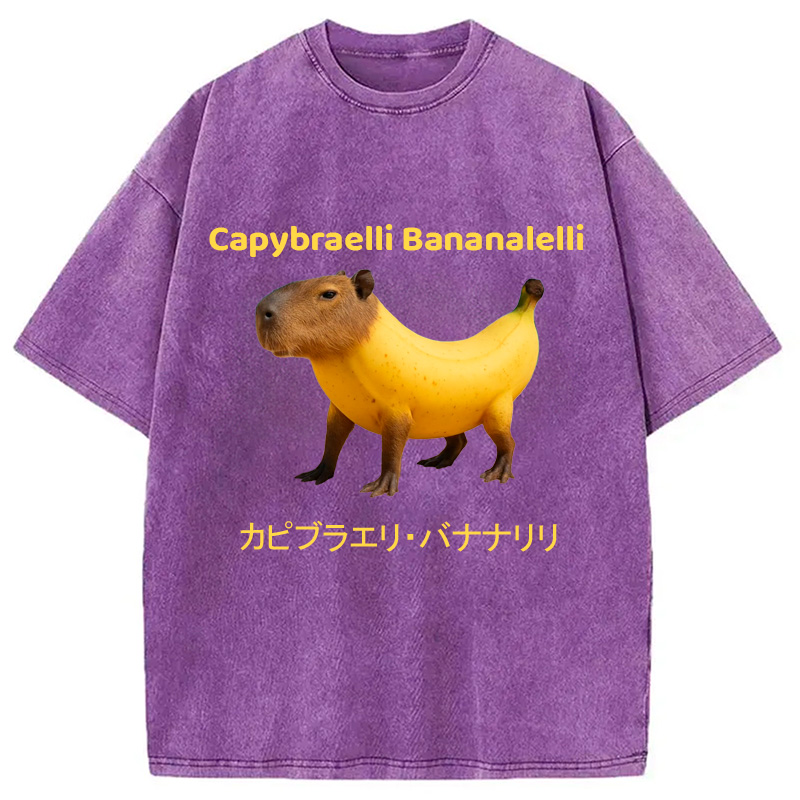 Modecanvas Capybraelli Bananalelli  Washed T-Shirt