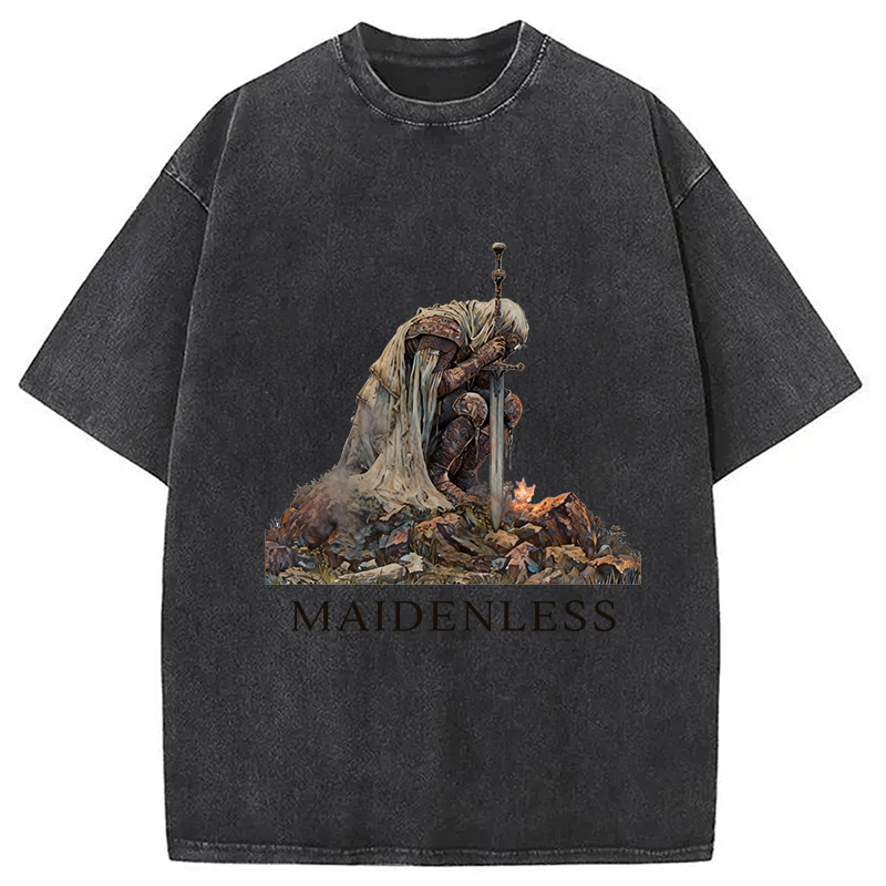 Modecanvas Maidenless Vintage Washed T-Shirt-modecanvas