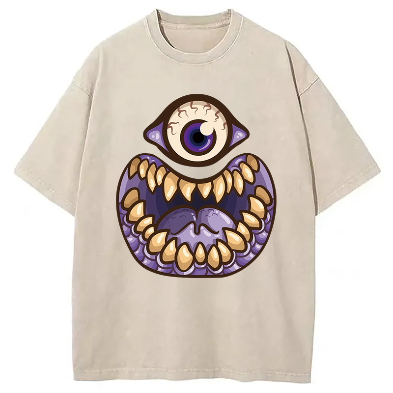 Modecanvas One-Eyed People Eater Washed T-Shirt