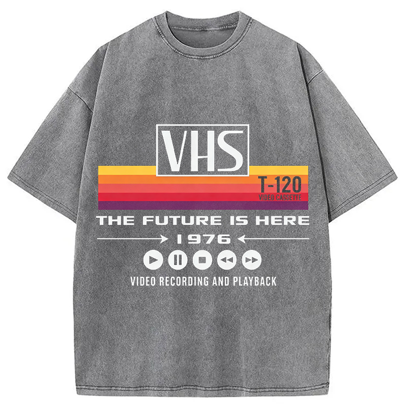 Modecanvas VHS Vintage Washed T-Shirt-modecanvas