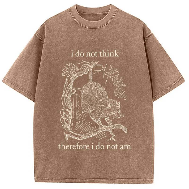 Modecanvas Opossum Weird Meme DTG Printing Washed T-Shirt