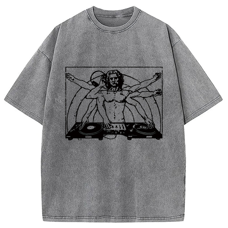 Modecanvas Da Vinci Cool DJ Washed T-Shirt