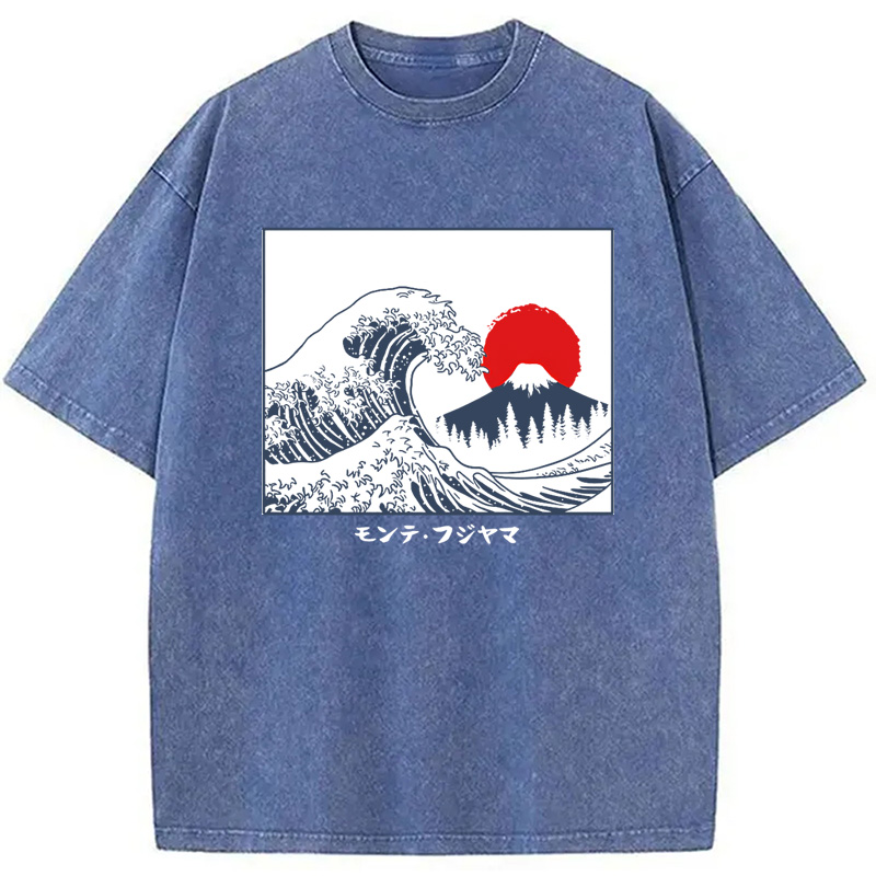 Modecanvas Great Fuji Wave Washed T-Shirt