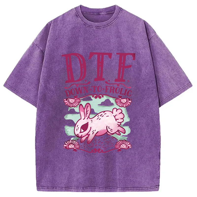 Modecanvas DTF Down To Frolic DTG Printing Washed T-Shirt