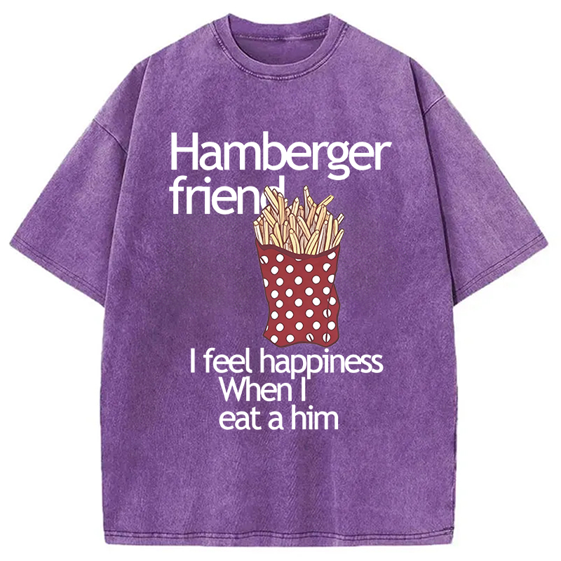 Modecanvas Hamberger Friend DTG Printing Washed T-Shirt
