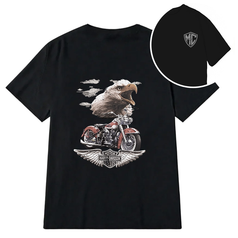Modecanvas Harley Davidson DTG Printing Back Classic T-Shirt