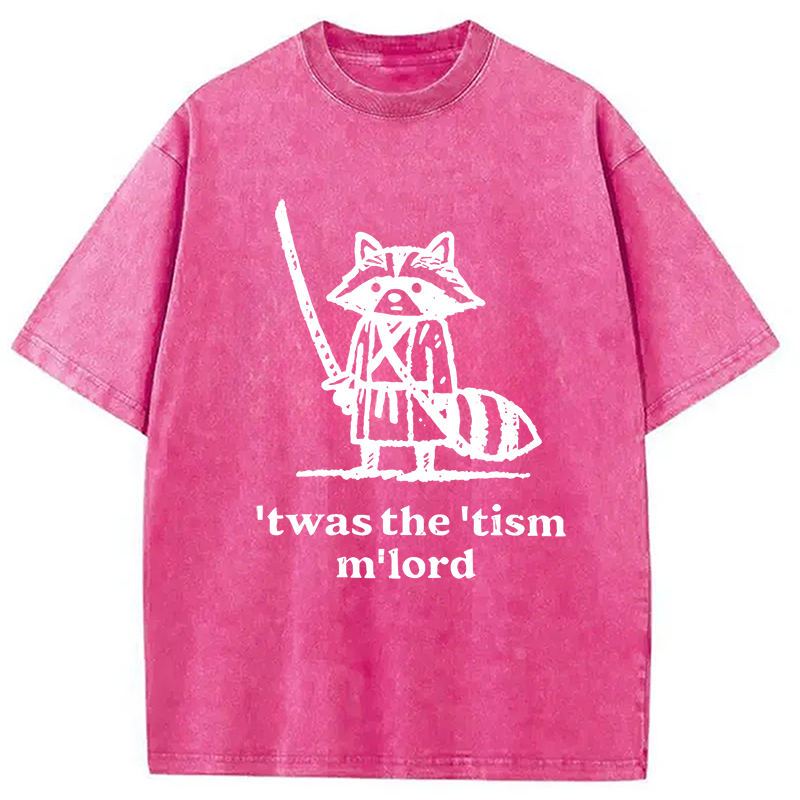 Modecanvas Focused Samurai Raccoon Washed T-Shirt
