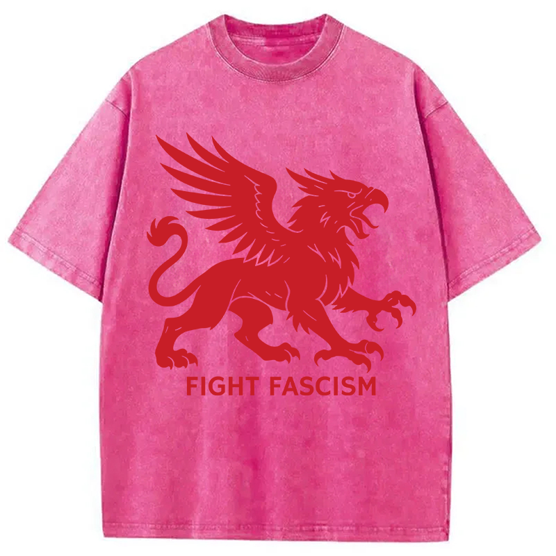 Modecanvas Fight Fascism DTG Printing Washed T-Shirt