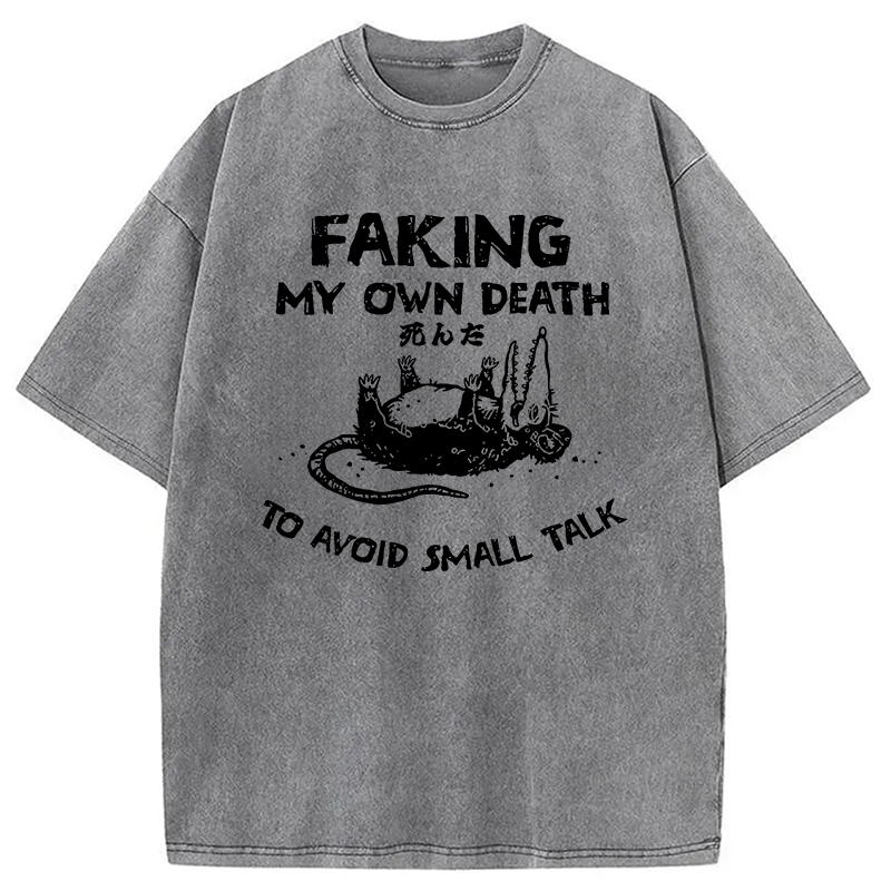 Modecanvas Faking My Own Death Washed T-Shirt