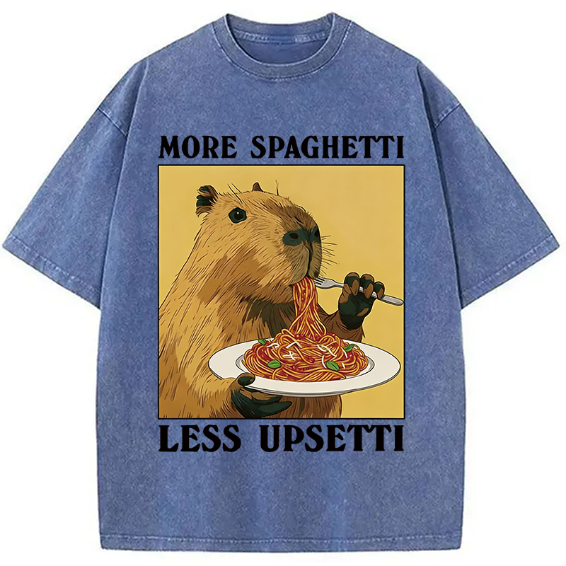 Modecanvas Capybara Eating Washed T-Shirt-modecanvas