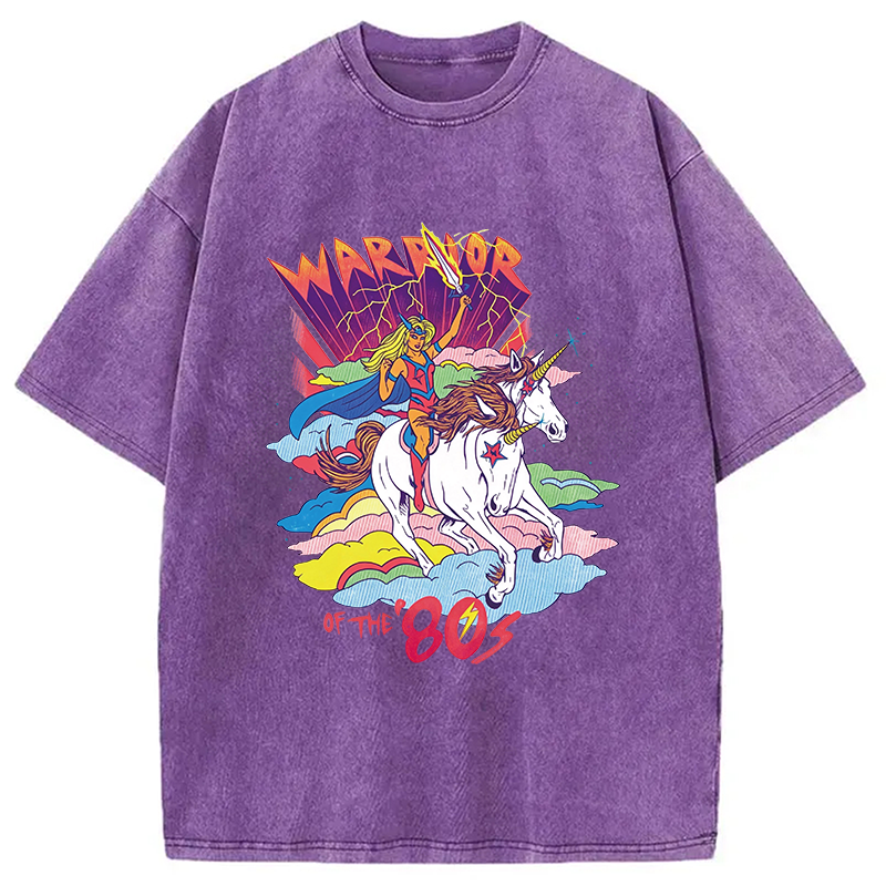 Modecanvas Warrior of the 80s DTG Printing Washed T-Shirt